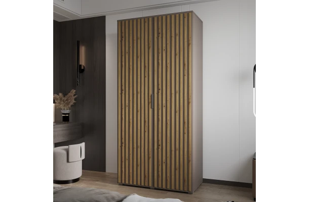 Szafa uchylna dwudrzwiowa z lamelami na wymiar Foxi - design i funkcjonalnosc w parze