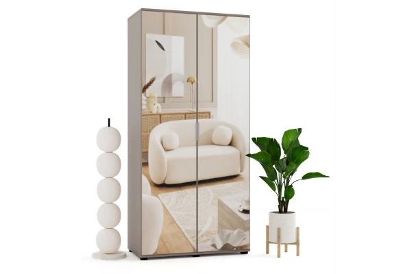 Szafa uchylna dwudrzwiowa z dużym lustrem na wymiar Inga - design i funkcjonalnosc w parze