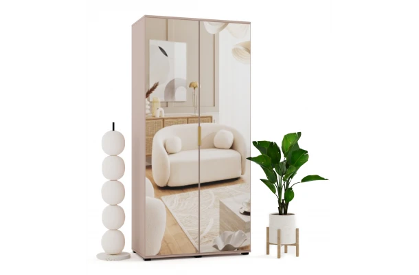 Szafa uchylna dwudrzwiowa z dużym lustrem na wymiar Inga - design i funkcjonalnosc w parze