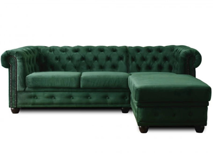 Narożnik czteroosobowy pikowany Chesterfield FELIX 2+OT