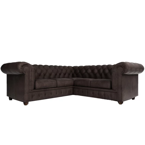 Narożnik pięcioosobowy z funkcją spania pikowany Chesterfield...