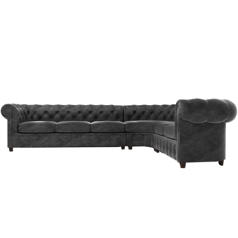 Narożnik sześcioosobowy z funkcją spania pikowany Chesterfield...