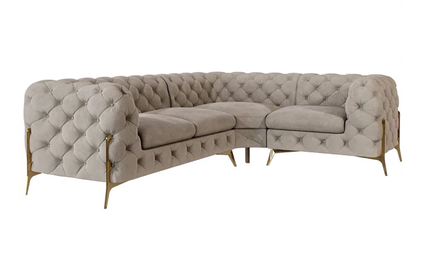 Narożnik czteroosobowy pikowany glamour Chesterfield TEO HIGH 2+E+1 - design Narożnik czteroosobowy pikowany glamour Chesterfield TEO HIGH 2+E+1 - design