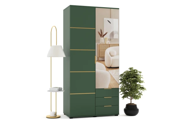 Szafa uchylna dwudrzwiowa z szufladami i lustrem na wymiar Vito - design i funkcjonalnosc w parze