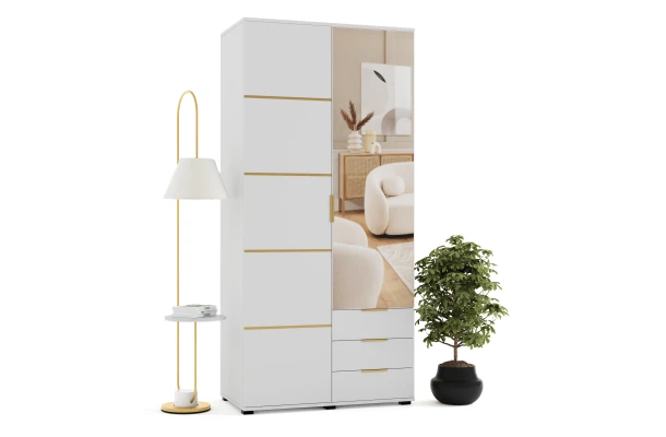 Szafa uchylna dwudrzwiowa z szufladami i lustrem na wymiar Vito - design i funkcjonalnosc w parze