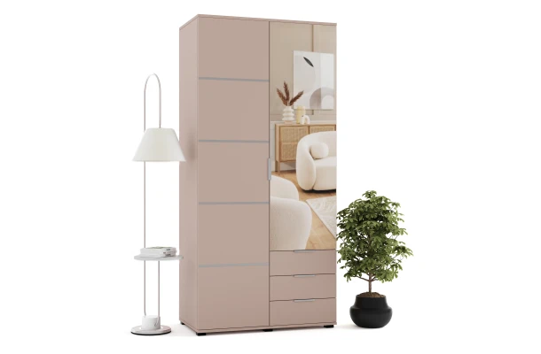 Szafa uchylna dwudrzwiowa z szufladami i lustrem na wymiar Vito - design i funkcjonalnosc w parze