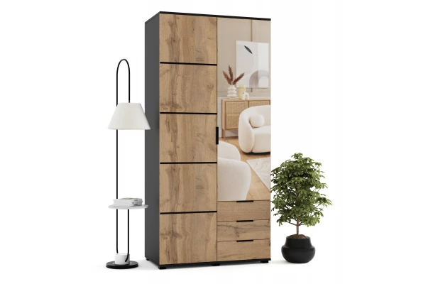 Szafa uchylna dwudrzwiowa z szufladami i lustrem na wymiar Vito - design i funkcjonalnosc w parze