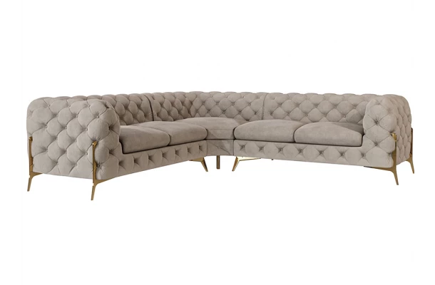 Narożnik pięcioosobowy luksusowy pikowany Chesterfield TEO HIGH 2+E+2 - design