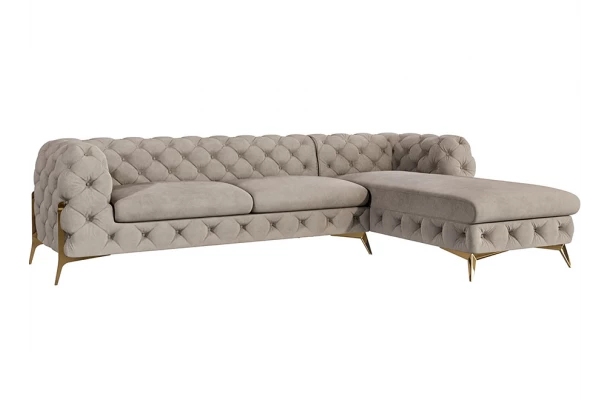 Narożnik czteroosobowy pikowany glamour Chesterfield TEO HIGH 2+OT - design Narożnik czteroosobowy pikowany glamour Chesterfield TEO HIGH 2+OT - design