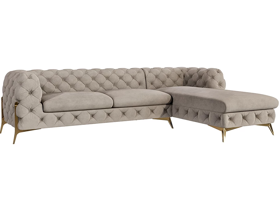 Narożnik czteroosobowy pikowany glamour Chesterfield TEO HIGH 2+OT Narożnik czteroosobowy pikowany glamour Chesterfield TEO HIGH 2+OT
