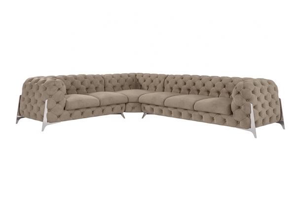 Narożnik sześcioosobowy pikowany glamour Chesterfield KALIFORNIA 2+E+3