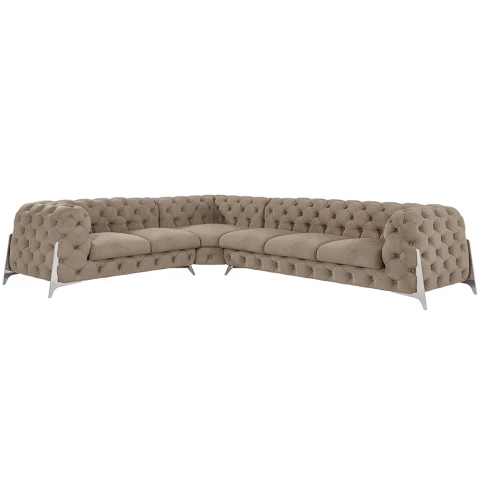 Narożnik sześcioosobowy pikowany glamour Chesterfield...