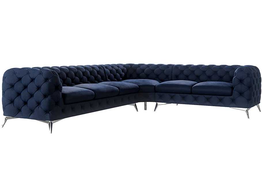 Narożnik sześcioosobowy luksusowy pikowany Chesterfield TEO 3+E+2