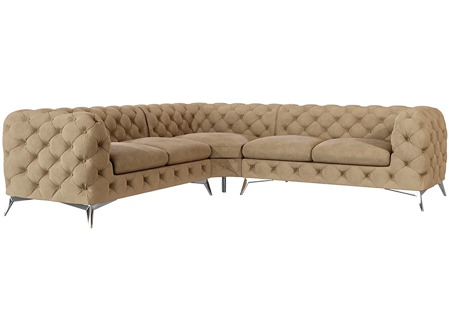 Narożnik pięcioosobowy luksusowy pikowany Chesterfield TEO 2+E+2