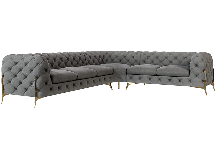Narożnik sześcioosobowy pikowany glamour Chesterfield TEO HIGH 3+E+2 Narożnik sześcioosobowy pikowany glamour Chesterfield TEO HIGH 3+E+2