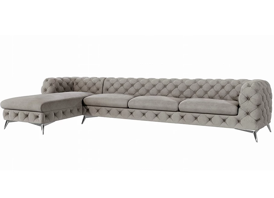 Narożnik pięcioosobowy pikowany glamour Chesterfield TEO OT+3 Narożnik pięcioosobowy pikowany glamour Chesterfield TEO OT+3
