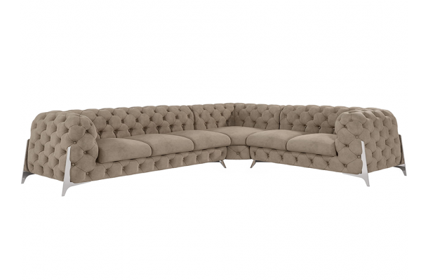 Narożnik sześcioosobowy pikowany Chesterfield KALIFORNIA 3+E+2