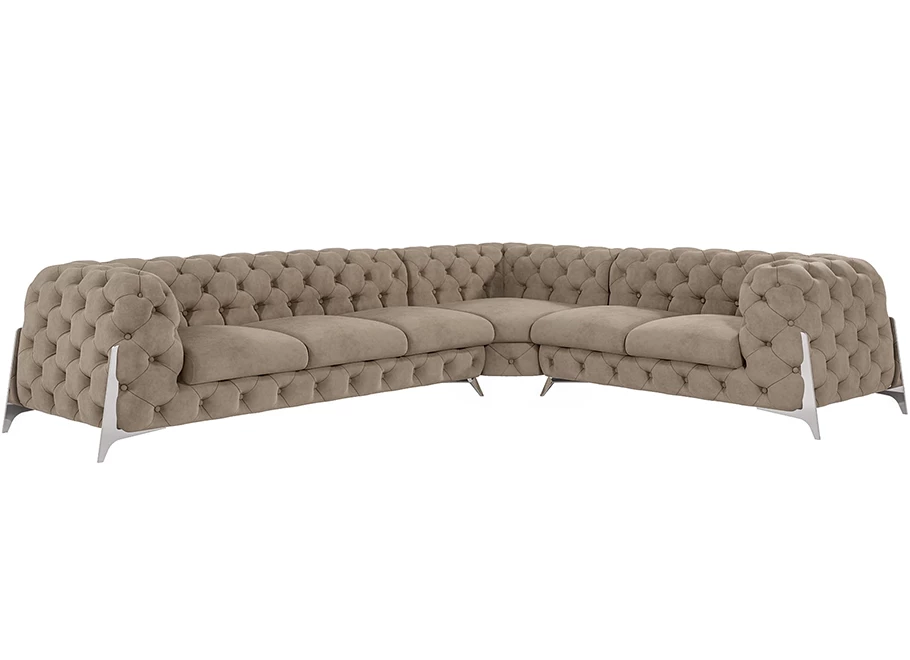 Narożnik sześcioosobowy pikowany Chesterfield KALIFORNIA 3+E+2
