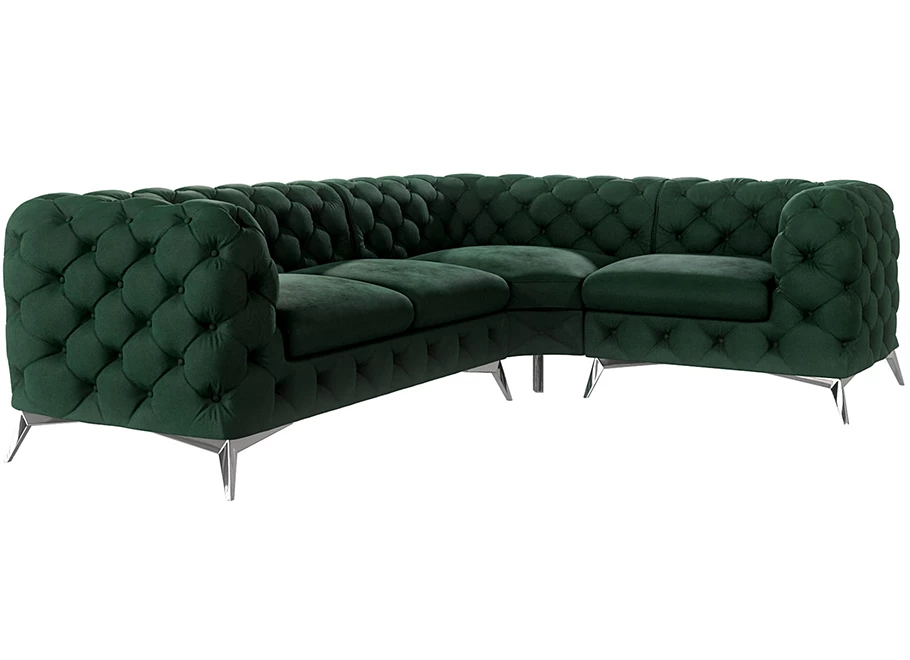 Narożnik czteroosobowy luksusowy pikowany Chesterfield TEO 2+E+1