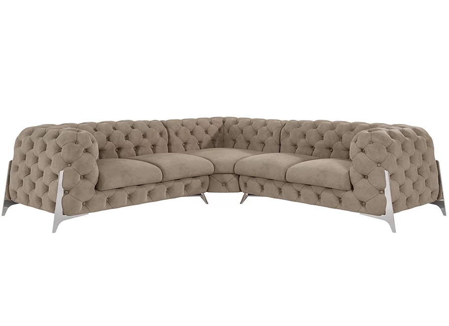 Narożnik pięcioosobowy pikowany glamour Chesterfield KALIFORNIA 2+E+2