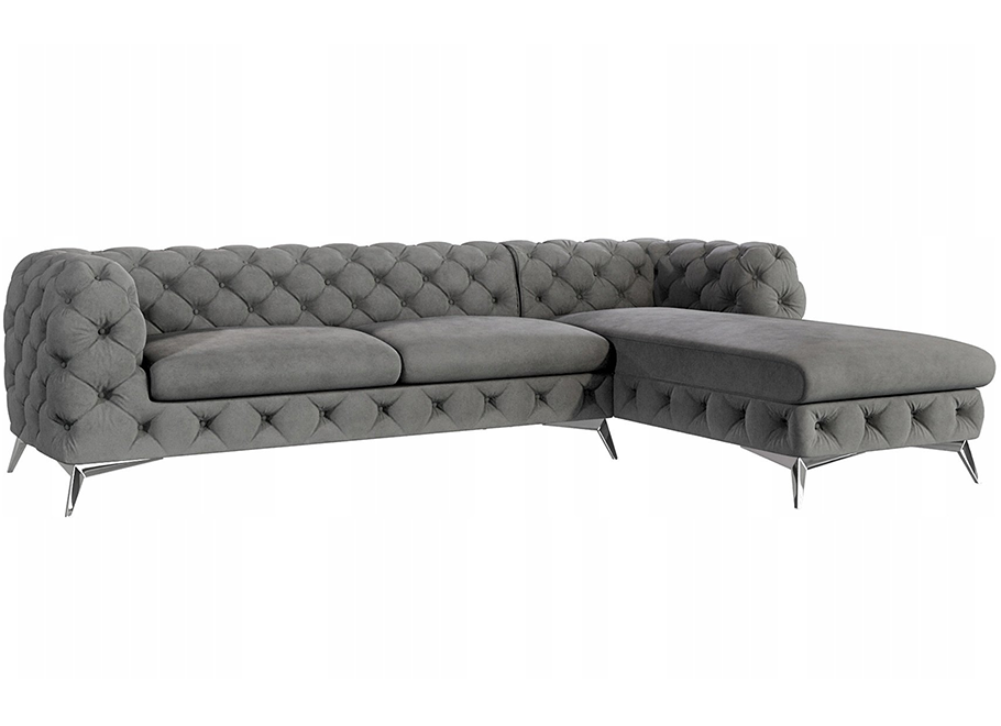 Narożnik czteroosobowy pikowany glamour Chesterfield TEO 2,5+OT 3