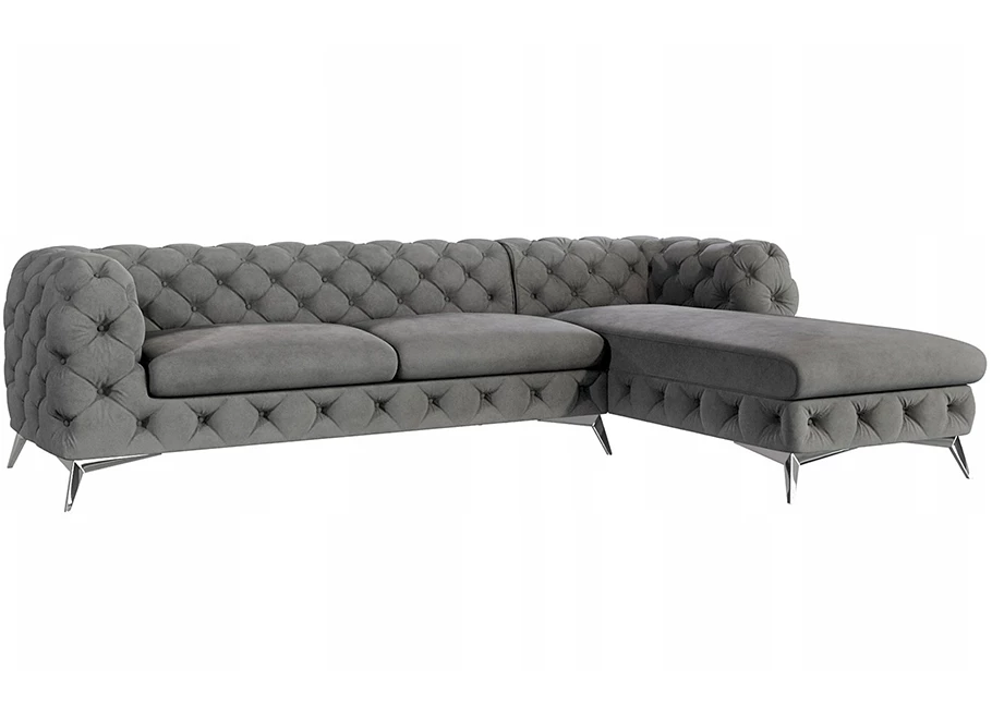 Narożnik czteroosobowy pikowany glamour Chesterfield TEO 2,5+OT