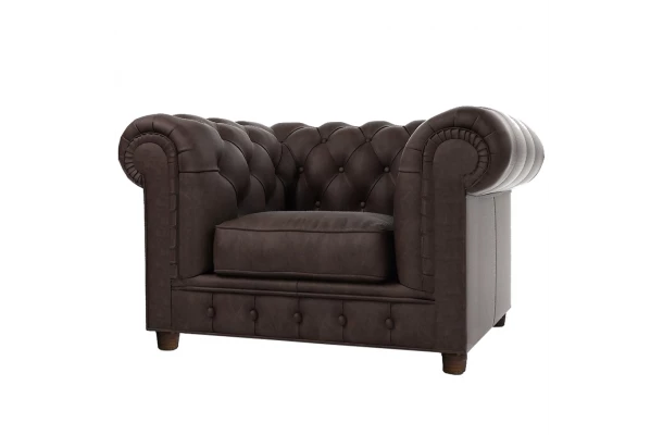Chesterfield fotel pikowany SOLARIS - komfortowe