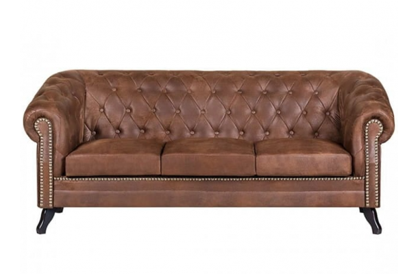 Sofa trzyosobowa pikowana Chesterfield GOWEL