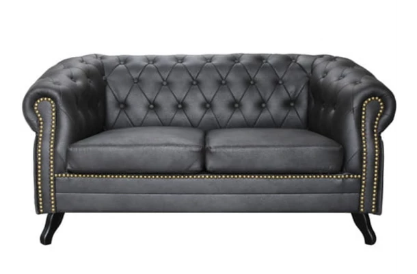 Sofa dwuosobowa pikowana Chesterfield GOWEL - dwuosobowe