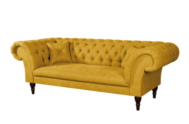 Sofa trzyosobowa pikowana Chesterfield PORTO - trzyosobowe