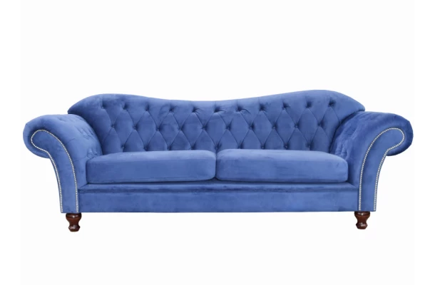 Sofa trzyosobowa z funkcją spania pikowana Chesterfield PARIS - spanie