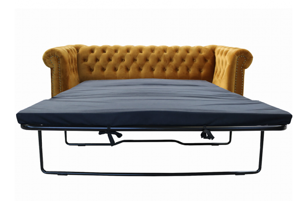 Sofa trzyosobowa z funkcją spania pikowana Chesterfield VINCENT
