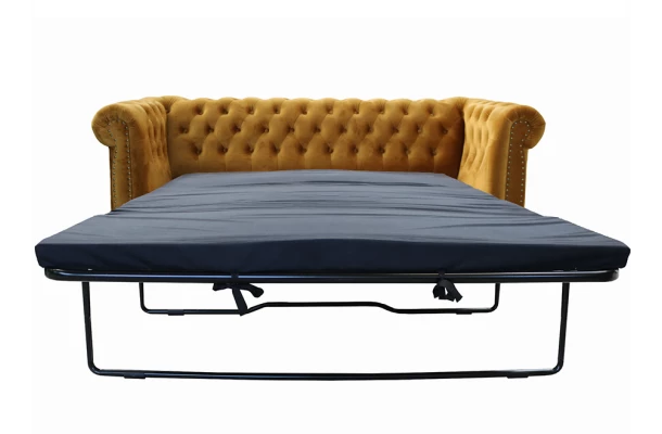 Sofa trzyosobowa z funkcją spania pikowana Chesterfield VINCENT - trzyosobowe