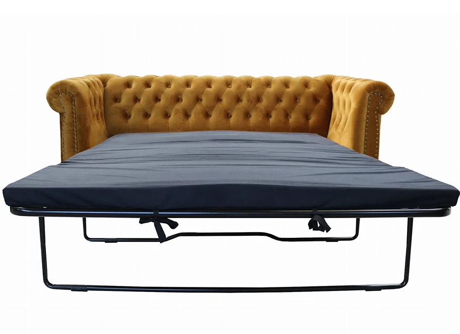 Sofa trzyosobowa z funkcją spania pikowana Chesterfield VINCENT
