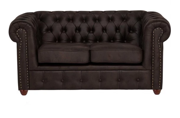 Sofa dwuosobowa z funkcją spania pikowana glamour Chesterfield VINCENT - sofy