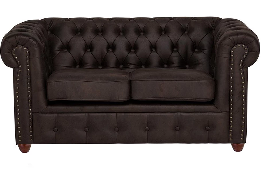 Sofa dwuosobowa z funkcją spania pikowana glamour Chesterfield VINCENT