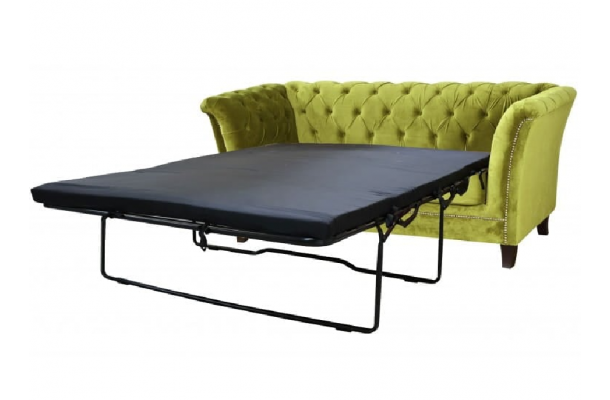 Sofa dwuosobowa z funkcją spania pikowana Chesterfield HASSO