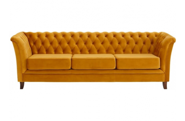 Sofa trzyosobowa z funkcją spania pikowana Chesterfield HASSO