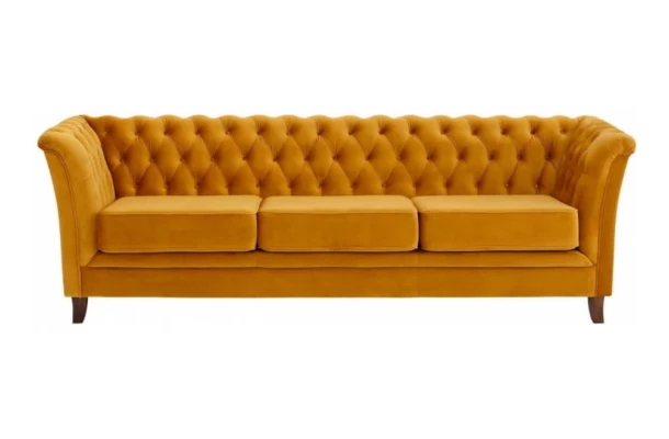 Sofa trzyosobowa z funkcją spania pikowana Chesterfield HASSO - trzyosobowe