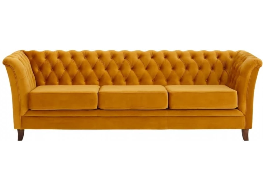 Sofa trzyosobowa z funkcją spania pikowana Chesterfield HASSO