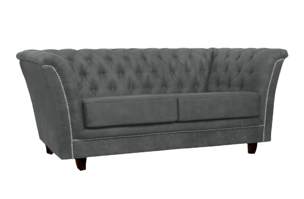 Sofa dwuosobowa pikowana Chesterfield HASSO - dwuosobowe