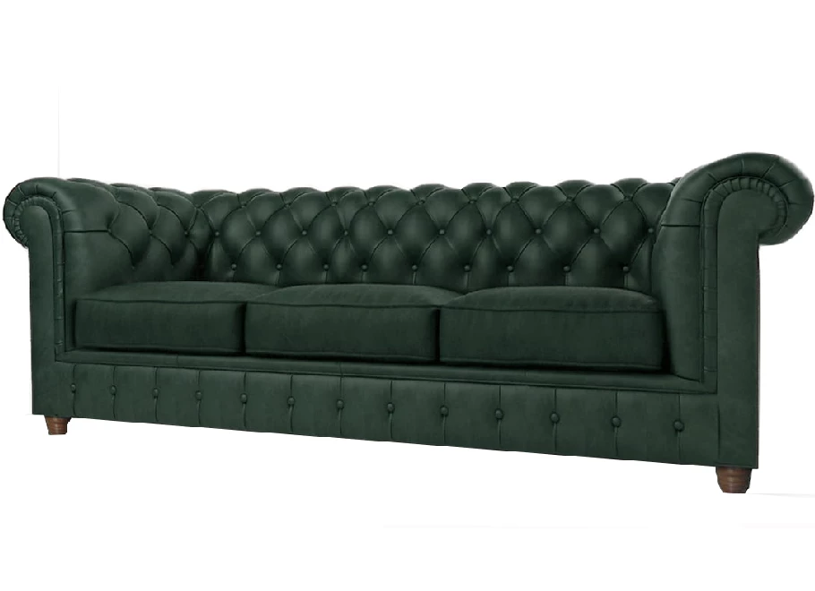 Sofa trzyosobowa z funkcja spania pikowana Chesterfield SOLARIS 3