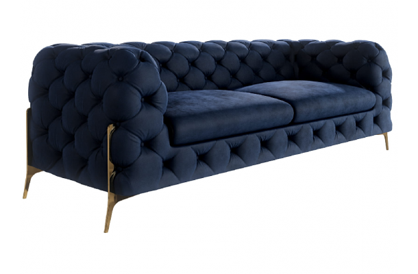 Sofa trzyosobowa pikowana glamour Chesterfield TEO HIGH 2,5