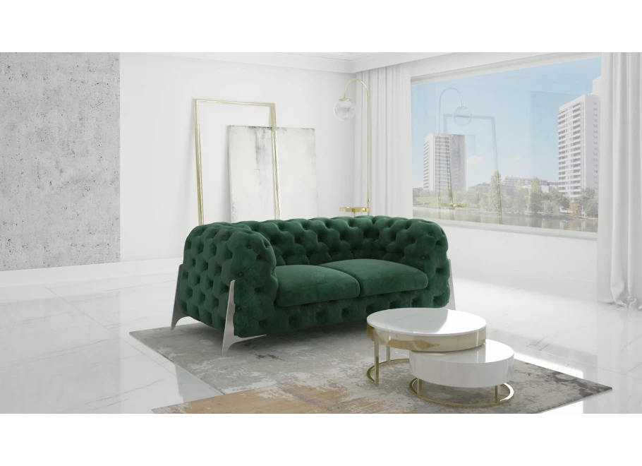 Sofa dwuosobowa pikowana glamour Chesterfield KALIFORNIA 2 Sofa dwuosobowa pikowana glamour Chesterfield KALIFORNIA 2
