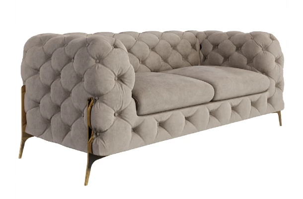 Sofa dwuosobowa pikowana glamour Chesterfield TEO HIGH 2 - sofy Sofa dwuosobowa pikowana glamour Chesterfield TEO HIGH 2 - sofy