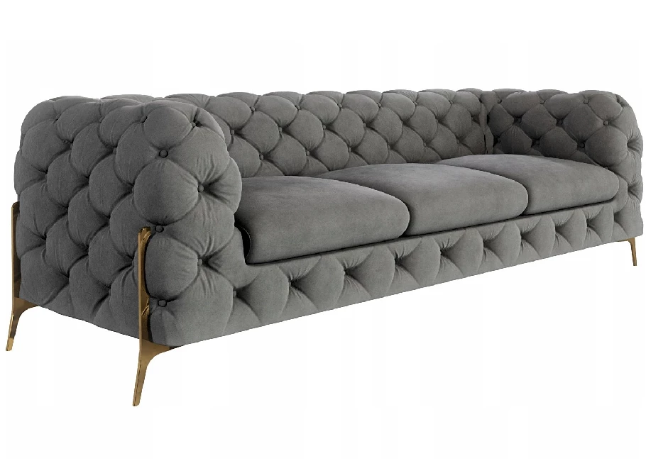 Sofa trzyosobowa pikowana glamour Chesterfield TEO HIGH 3
