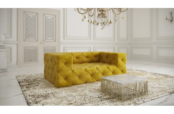 Sofa dwuosobowa pikowana premium Chesterfield BENTLEY - eleganckie