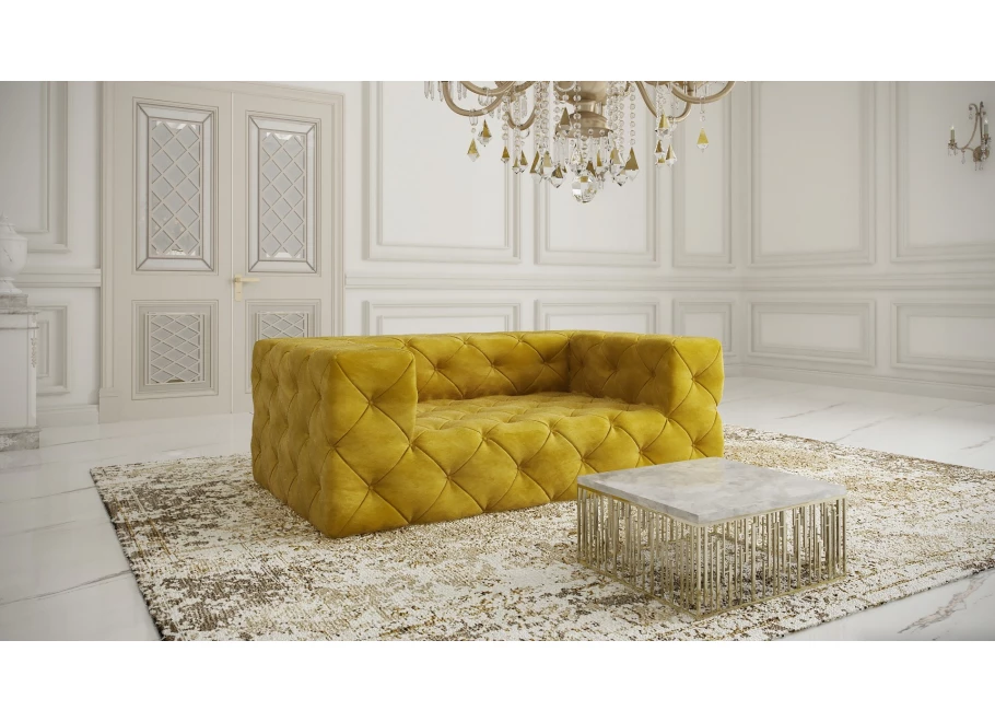 Sofa dwuosobowa pikowana premium Chesterfield BENTLEY