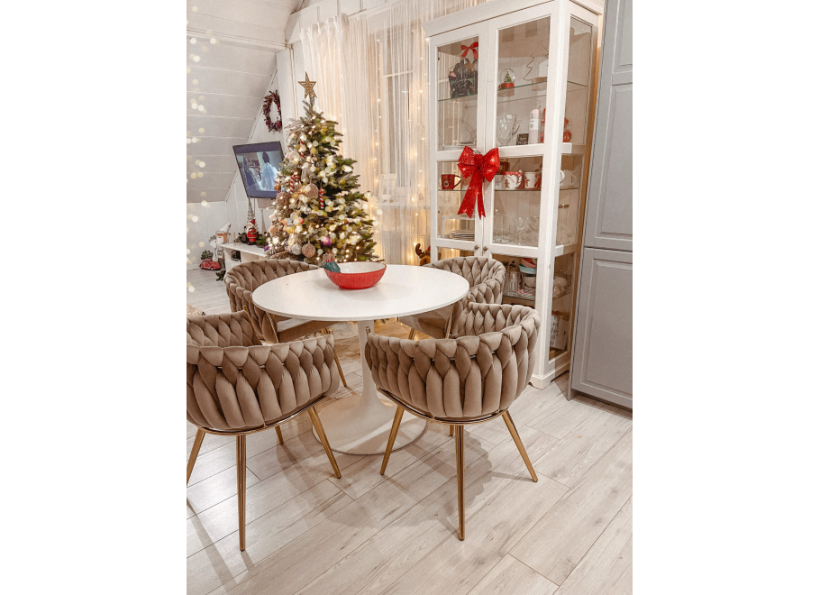 Krzesło tapicerowane złote Diego 6