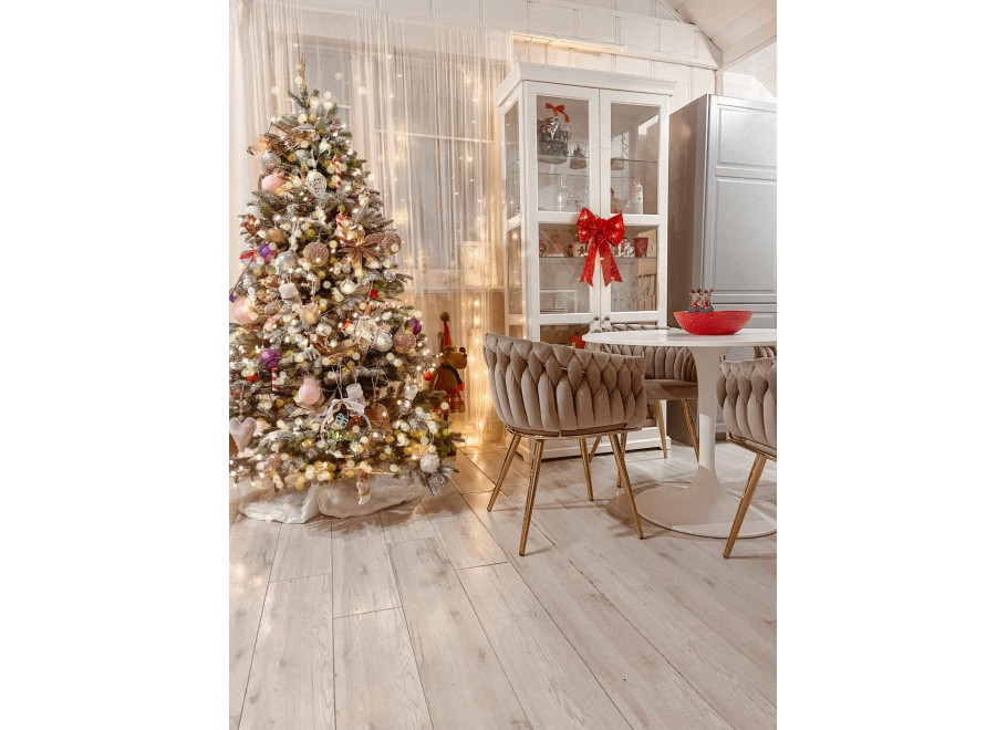 Krzesło tapicerowane złote Diego 7